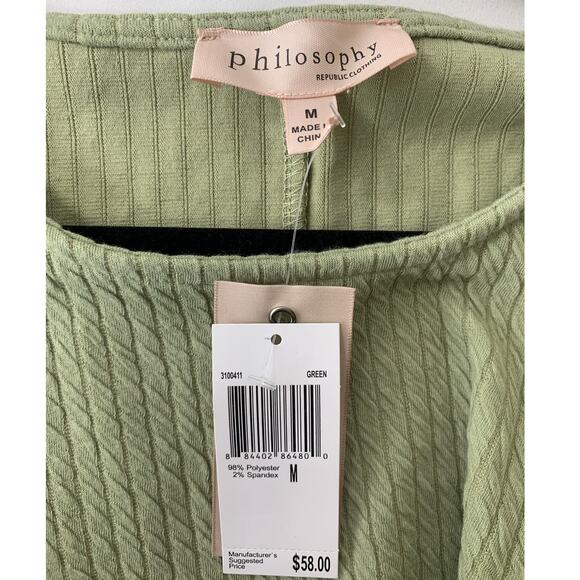 Philosophy Republic Clothing Green Waffle Texture Pullover Blouse Top Medium NEW - Picture 6 of 8